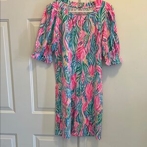 LILLY PULITZER size M Adley short sleeve dress in Sea Turtle Soirée Print